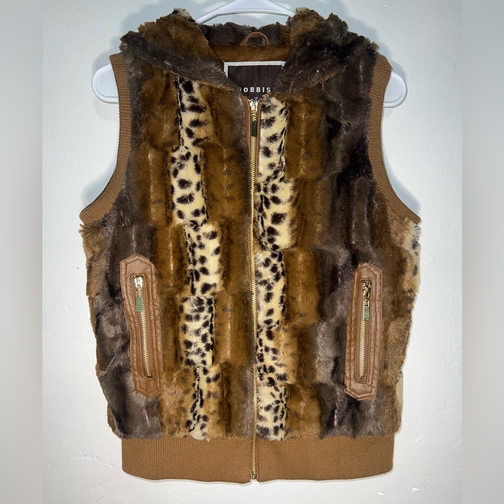 Snobbish Faux Fur Hooded Vest in Excellent Condition